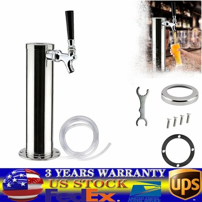US Home Bar Single Tap Faucet Draft Beer Keg Tap Tower Kegerator Stainless Steel