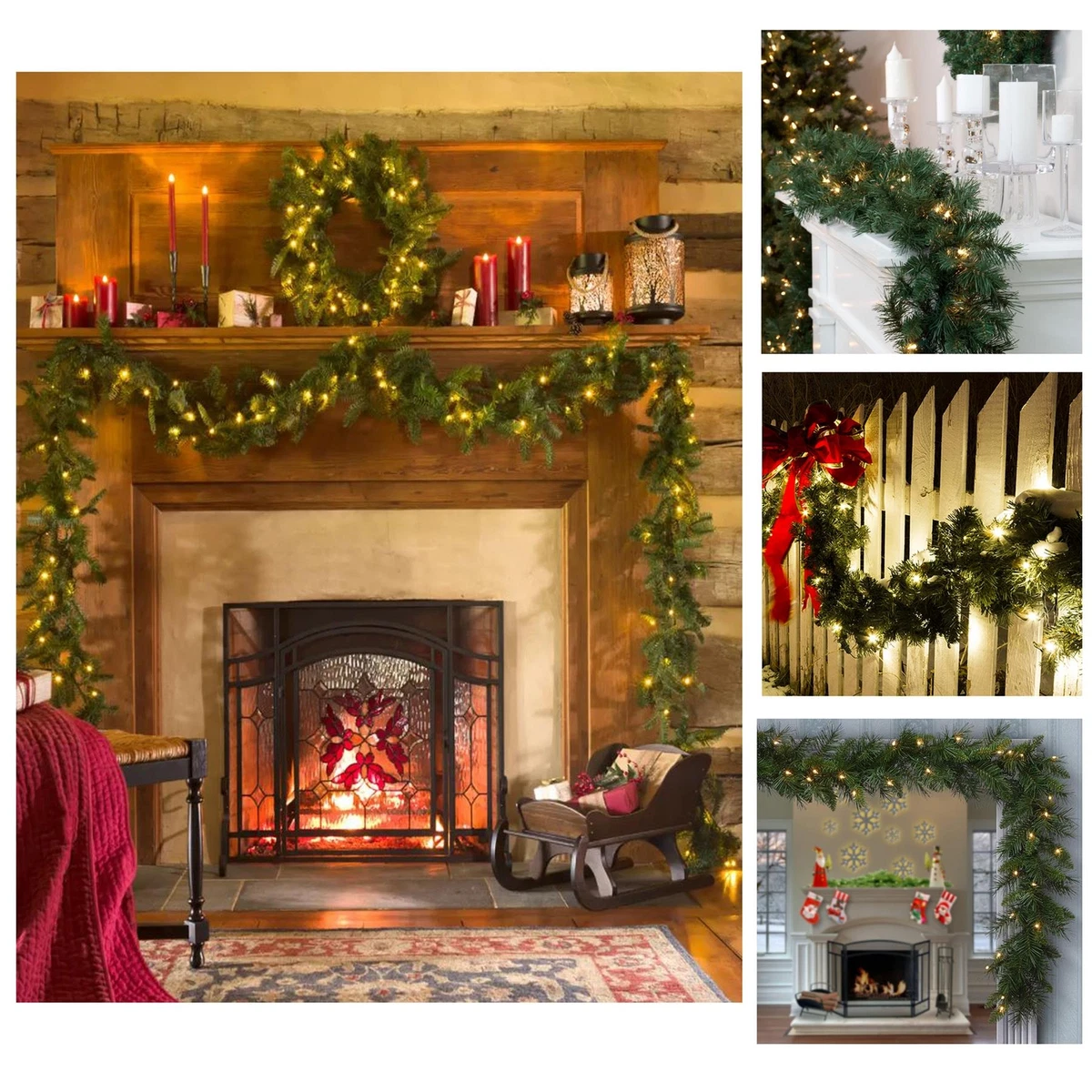 Christmas lights cheap around fireplace