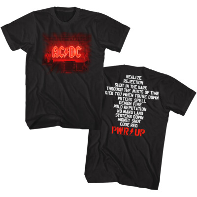 ACDC PWR Up Album Tracklist Men's T Shirt Power Up Rock Band Concert Merch