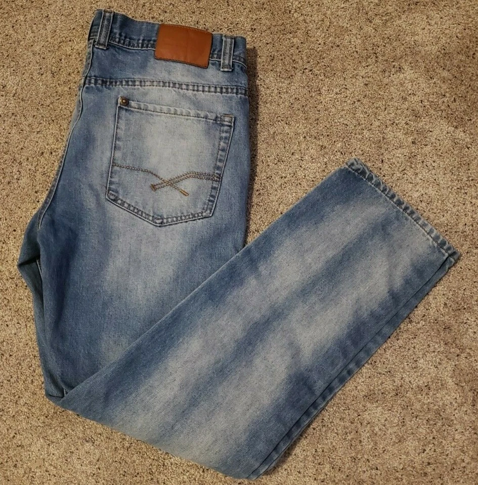 Mens Parish Nation Jeans Size 34 x 31 Straight Leg Destroyed Denim Jeans - Image 3 of 4