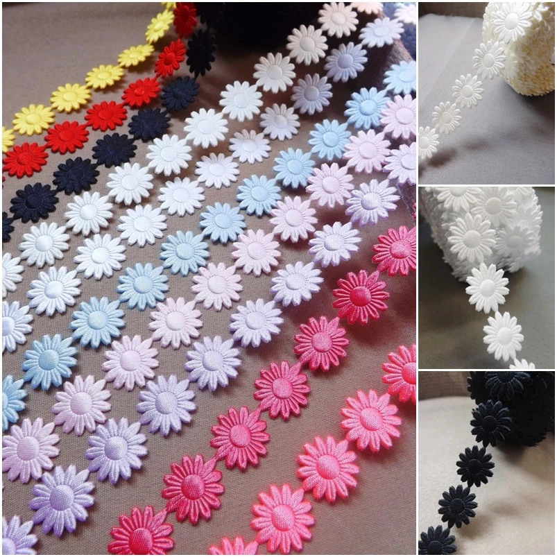Daisy Flowers trim satin lace ribbon CRAFTS scrapbook wedding sewing