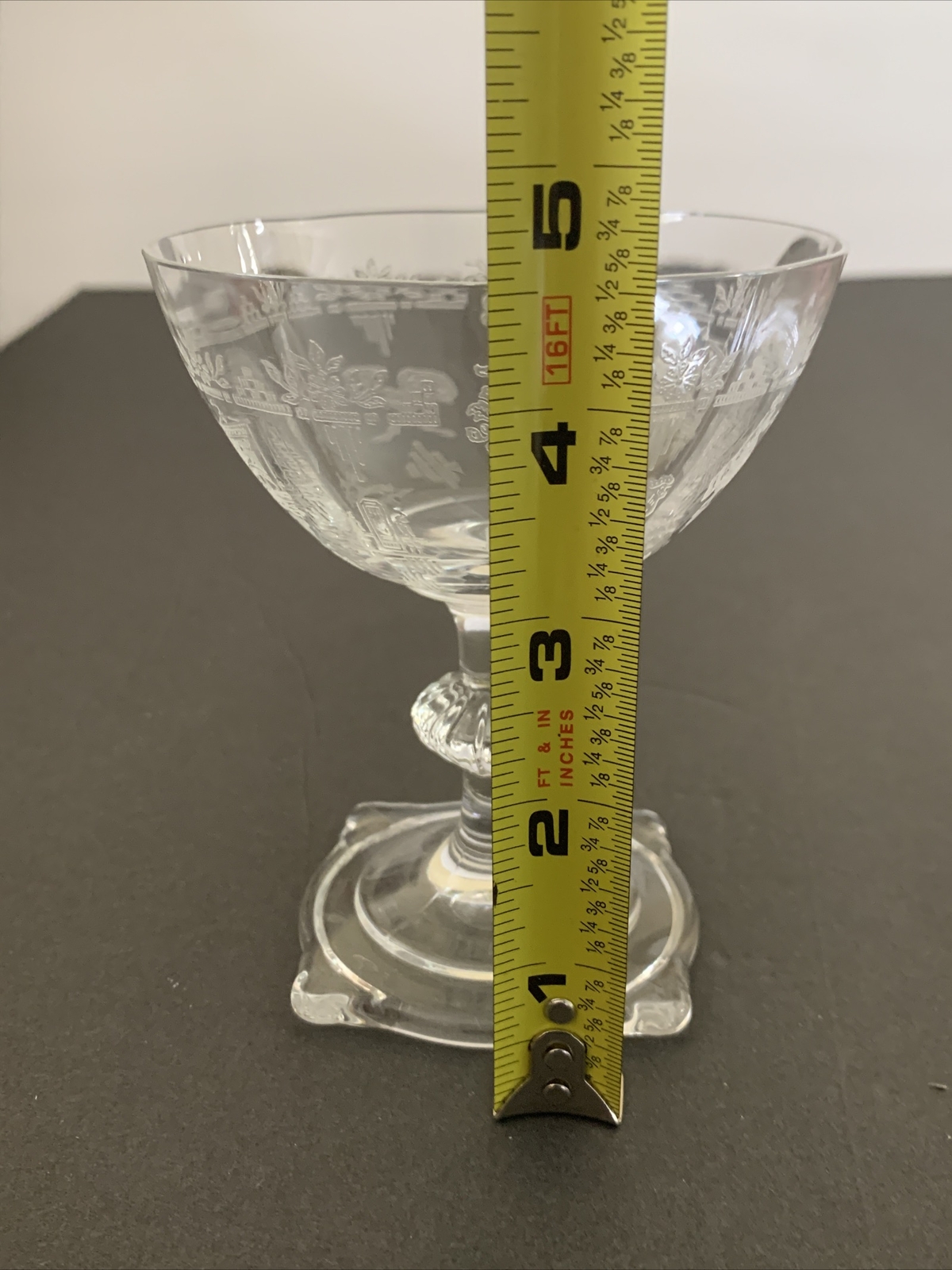 HEISEY GLASS Vintage Lafayette Sherbet Glass Wine 4 5/8” 1930s Mint