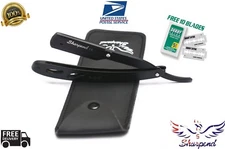 NEW BARBER SALON STRAIGHT CUT THROAT SHAVING RAZOR SHAVETTE RASOIRS RASOI BLACK