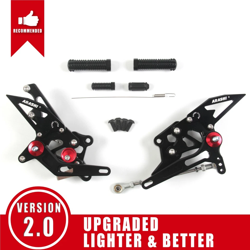 Reposapiés ajustables para Yamaha YZF R3/R25 2015-2023 YZF-R3 Arashi V2.0 Foto 4 de 4