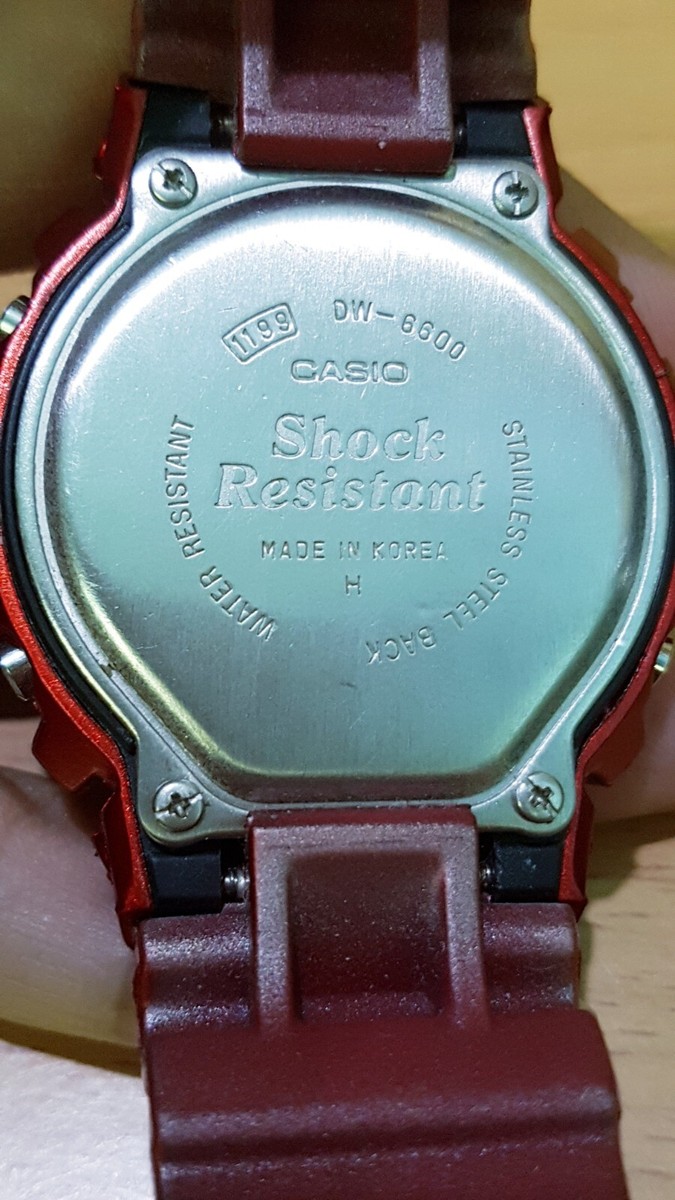 Vintage G-Shock DW-6600 Metallic Red Wave Tide Surfing Face Vintage G-Shock DW-6600 Metallic Red Wave Tide Surfing Face