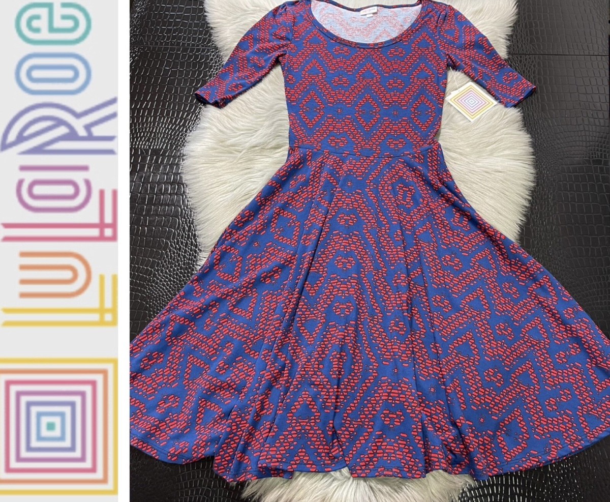 lularoe skater dress NWT LuLaRoe Nicole Skater Dress Size XS Vibrant Colors Lovely Print NEW
