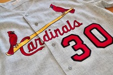1960'S ST. LOUIS CARDINALS ORLANDO CEPEDA FLANNEL (WOOL) JERSEY 48 XL, EARLY TAG