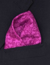 Gascoigne Hand Stitched Sewn Pocket Square Tana Lawn Fabric Purple Floral Men's