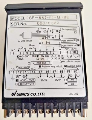 Ui Ulnics Sp-552-P2/Mr 85-264V Ac /12-24V Dc Flow Meter Controller (Free Ship)
