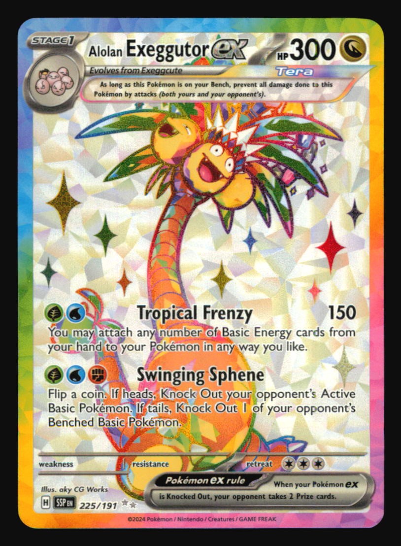 Carta Pokemon Alolan Exeggutor Carta Pokmon - Alolan Exeggutor Ex 242/191  - Surging Sparks - Ilustracin Especial Rara