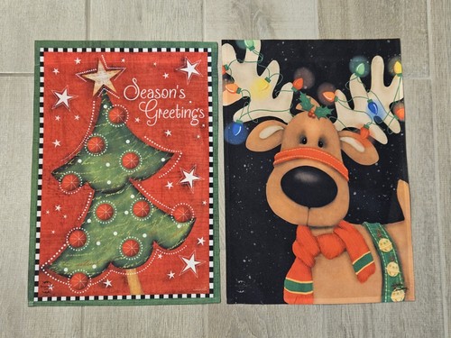 2 Briarwood Lane 12x 18 Garden Yard Merry Christmas Flags Reindeer 