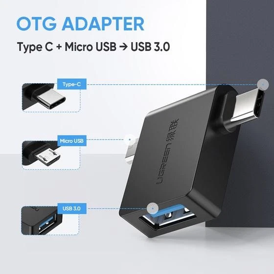 UGREEN OTG Adapter USB C and USB A, 2-in-1 for Android Portable Micro USB - Image 2 of 4