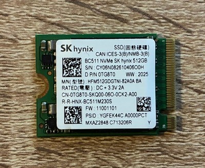SK Hynix BC511 512GB NVMe SSD M.2 2230 PCIe Gen3 x4