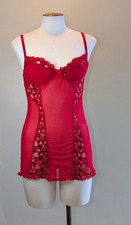Vintage Fredericks Of Hollywood Lingerie Top With Red Sequin Detail. Size Small