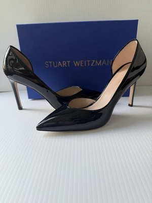 Stuart Weitzman Women s Avenue 95 Pump Black Patent Leather Heels Size 8.5(39)