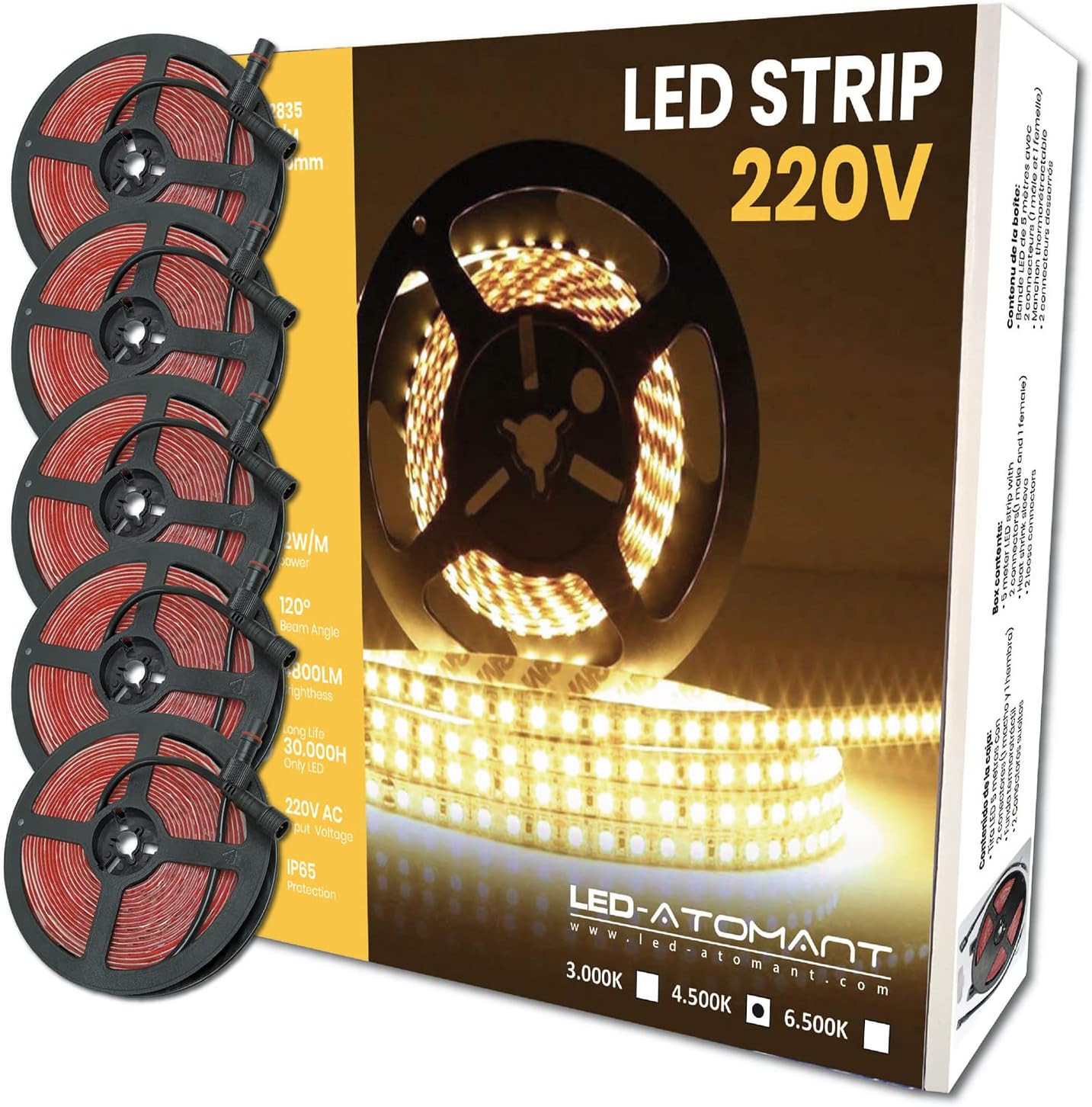 Stock 5 Rotoli LED 220V 12W/M | Illuminazione per Negozi e Grandi Spazi