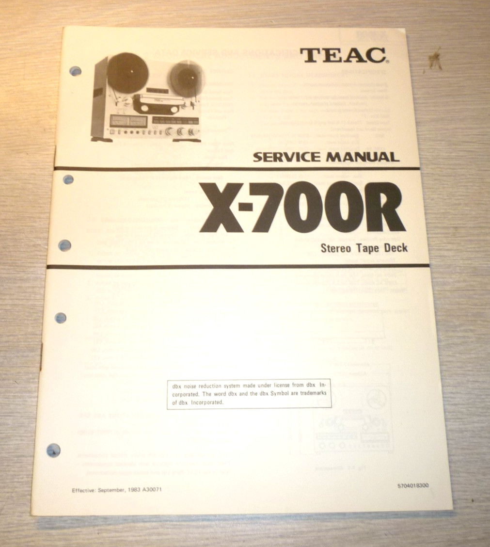 ORIGINAL Teac X-700R  - 45 Page Service Manual W/ Schematics  - NOT A COPY