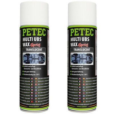 Petec Unterbodenschutz Wachs 2x 500ml Multi UBS Wax translucent Spraydose