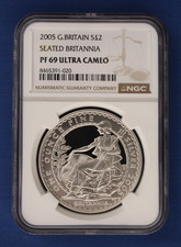 2005 Royal Mint 1oz Silver Proof Britannia £2 coin NGC Graded PF69 with Case/COA