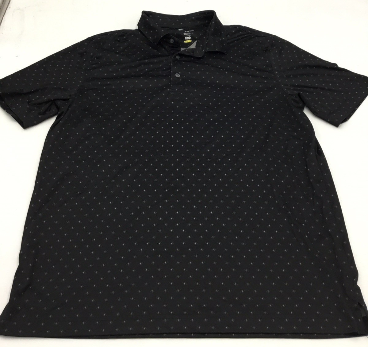 Greg Norman Men's Freedom Micro Pique Spinner Print Polo, Black, Medium