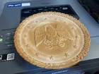 Vintage Fenton Chocolate Slag Glass Bicentennial Eagle Plate