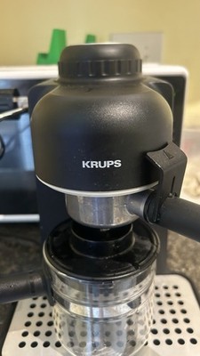Krups 963 Espresso & Cappuccino Machine Black Steam Wand Glass Carafe 4 Cups