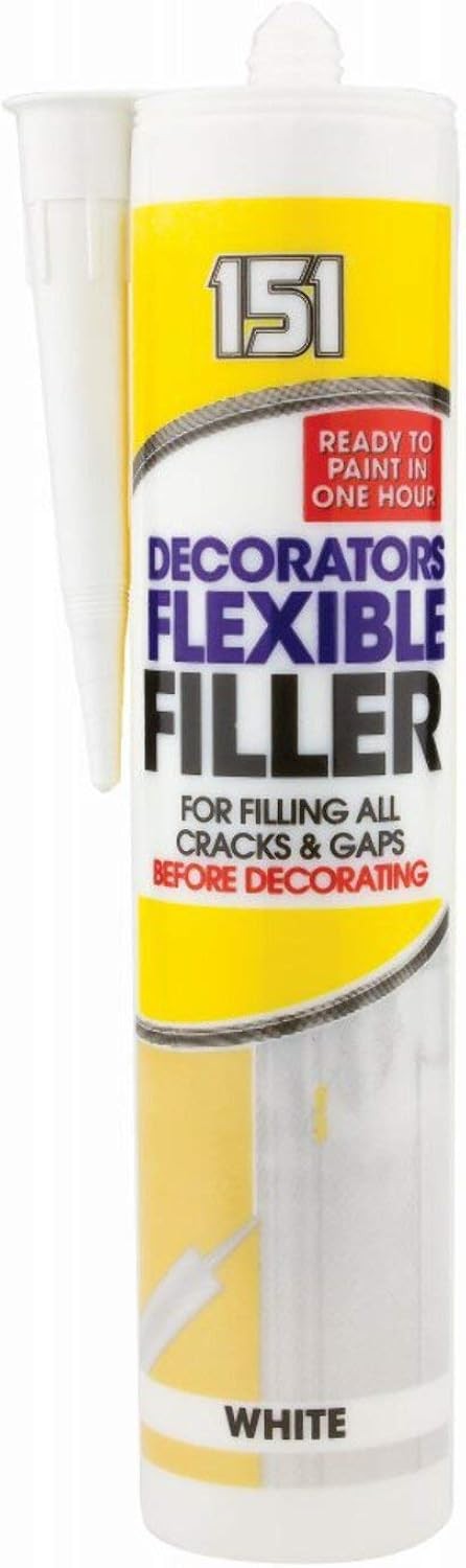 151 Decorators Flexible Filler White 310ml Sealant Caulk for Cracks & Gaps