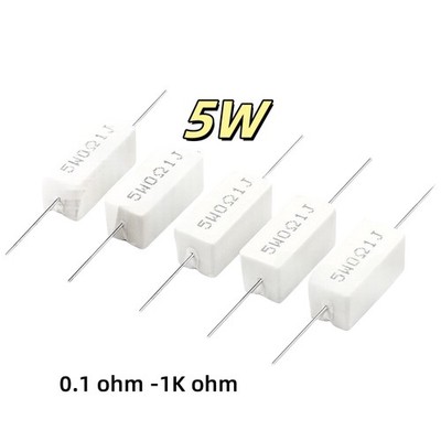 Keramik Leistungs Widerstand 5W Watt 0.1 Ohm - 1K Ohm Zement 5% Resistor