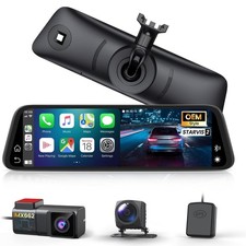 AUTO-VOX T11 OEM Mirror Dash Cam w/CarPlay  Android 2K Front  Rear View Camera