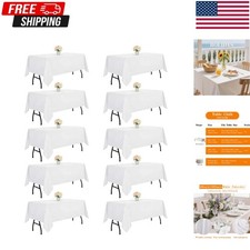 10 Pack White Table Cloth Rectangle Tablecloths 60x102 Inchpolyester Table Cloth