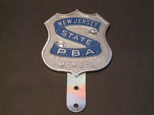 POLICE- VINTAGE NEW JERSEY PBA CAR SHIELD- RETIRED