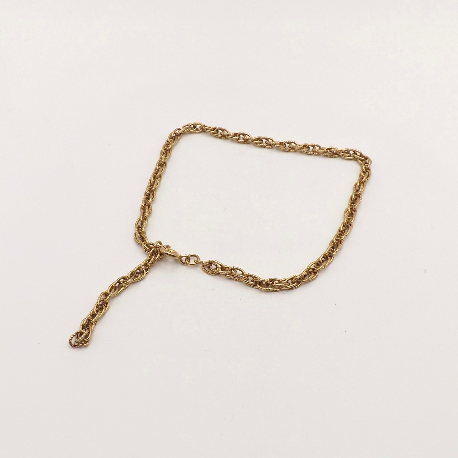 Gold Tone Open Rope Link Ankle Bracelet Anklet Grow With Me 11in Or Smaller