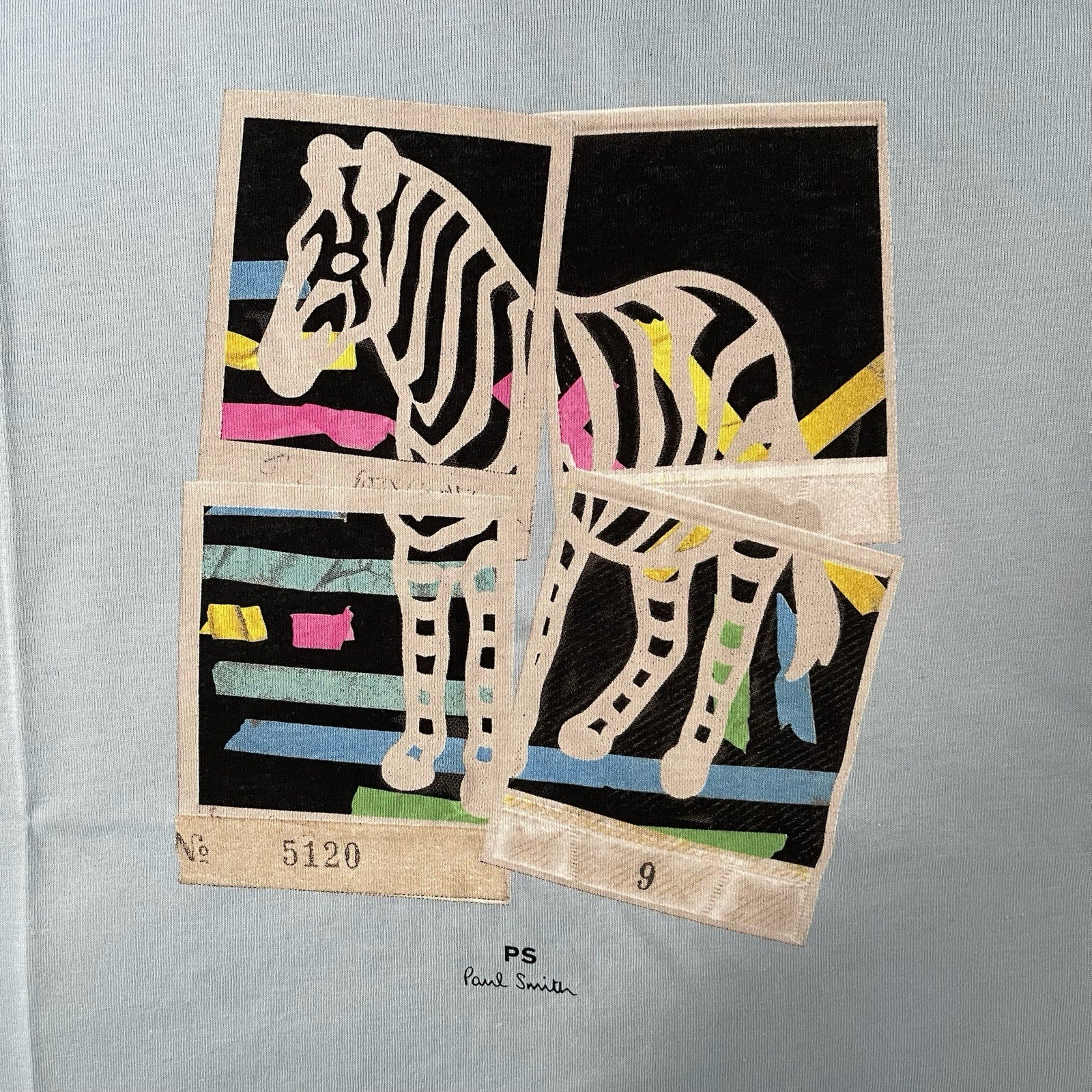PAUL SMITH T Shirt Mens Small  S  Zebra Regular Fit Blue Organic Cotton RRP £65 image 2
