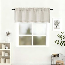 Valances for Windows 18 Inch Length, Light 52"W x 18"L Pack of 1 Natural