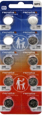 Ten (10) Renata 390 Watch Batteries SR1130SW FREE SHIP EXP. 02/2028