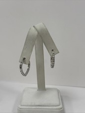 925 Heart Hoop Sterling Silver Earrings sparkling