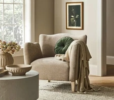 Target studio mcgee wing arm accent chair velvet beige threshold designed with 