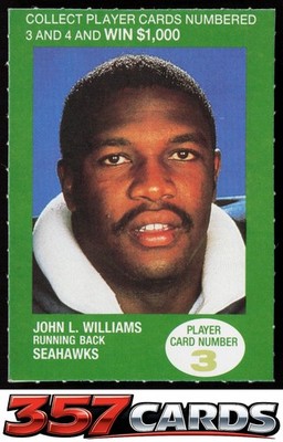 1990 British Petroleum BP Football Contest Rules Back John L Williams #3