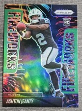 Ashton Jeanty RC- Green Ice Fireworks #10- 2025 Panini Prizm NFL Football- LV