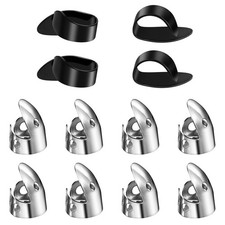 12 Piece Thumb Picks Set, Adjustable Banjo Picks 8 Pcs Stainless Steel Finger