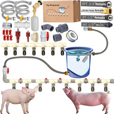 Stainless Steel Pig Waterer System Complete Automatic Nipple Drinker Set with
