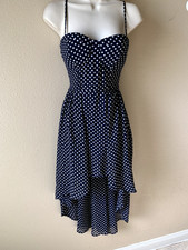 Forever 21 Polka Dot bustier Dress Small Hi-low Flowy Summer Black / White