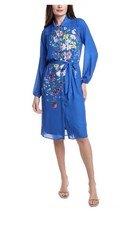 Tahari Women’s Marina Bouquet Print Dress Shirt  Size M %100 Polyester NWT