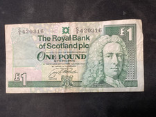 Scotland 1993 1 Pound Sterling Banknote.  N3489