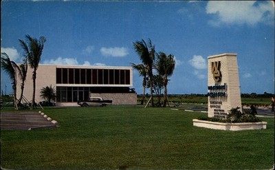 West Palm Beach Florida Executive office building 1950s car unused postcard