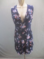 Old Navy Size L Womens Multicolor Floral V Neck Sleeveless A Line Dress 154