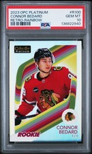 2023 UD O-PEE-CHEE PLATINUM RETRO RAINBOW #R100 CONNOR BEDARD PSA 10