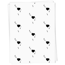 Geschenkpapier/Geschenkanhänger "Schwarze Herzen und Pfeile" (GI052308)