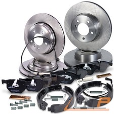 4x BREMSSCHEIBE+BREMSBELÄGE+BREMSBACKEN VORNE+HINTEN FÜR BMW 5-ER E60 6-ER E63