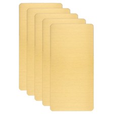 5pcs Metal Business Card 3x1.2x0.02 Inch Engraving Card Adhesive Gold